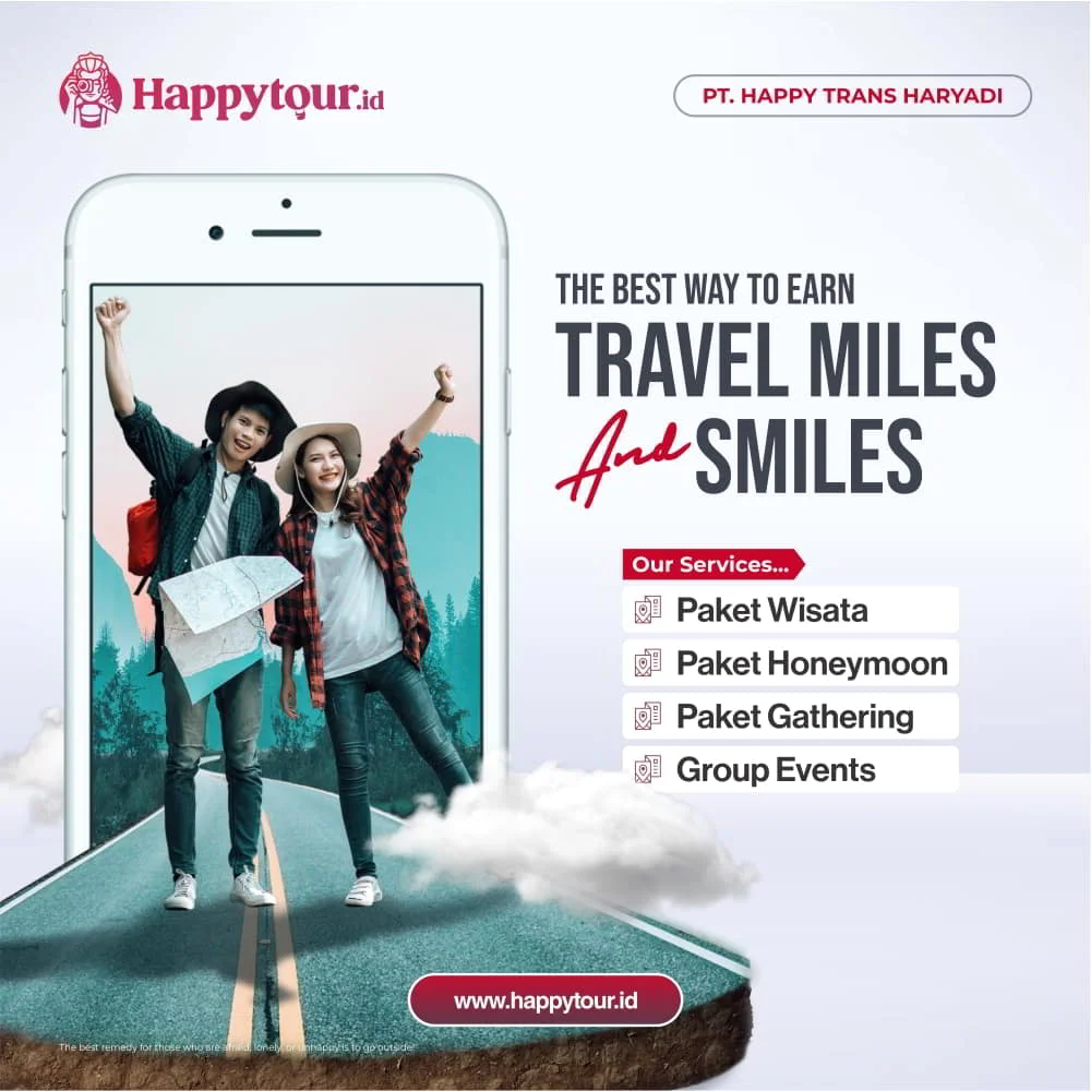 Promo Banner Happy Tour: Paket wisata, honeymoon, gathering dan event kantor-perusahaan